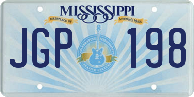 MS license plate JGP198