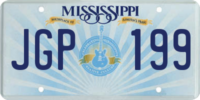 MS license plate JGP199