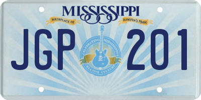 MS license plate JGP201