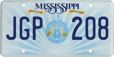 MS license plate JGP208