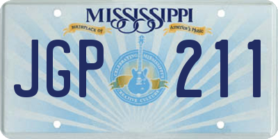 MS license plate JGP211
