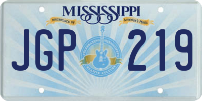 MS license plate JGP219