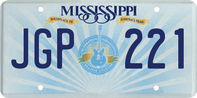 MS license plate JGP221