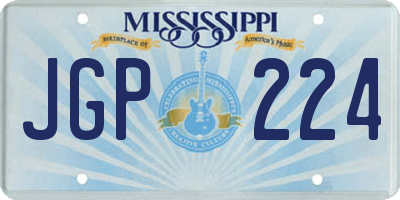 MS license plate JGP224