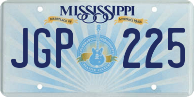 MS license plate JGP225