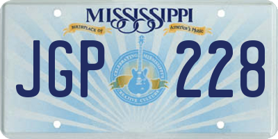 MS license plate JGP228