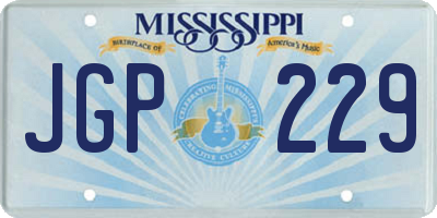 MS license plate JGP229