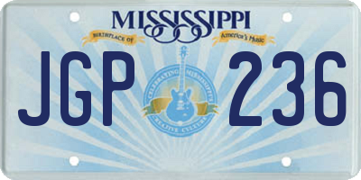 MS license plate JGP236