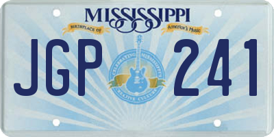 MS license plate JGP241
