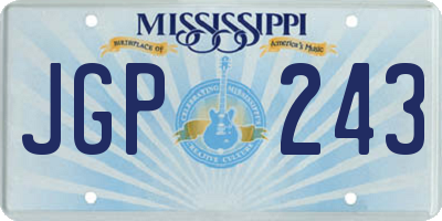 MS license plate JGP243