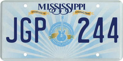 MS license plate JGP244