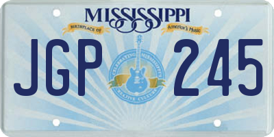 MS license plate JGP245
