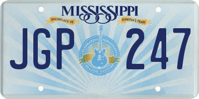 MS license plate JGP247