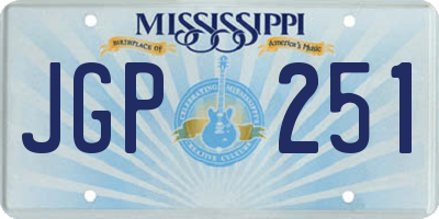 MS license plate JGP251