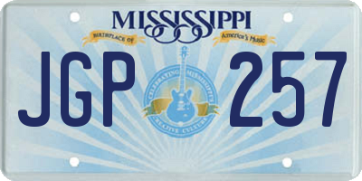 MS license plate JGP257