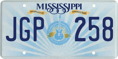 MS license plate JGP258