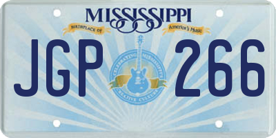 MS license plate JGP266