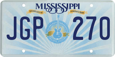 MS license plate JGP270