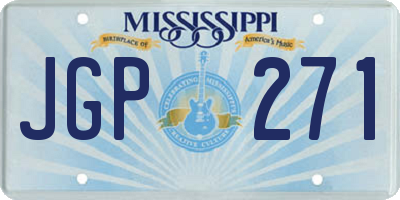 MS license plate JGP271