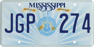 MS license plate JGP274