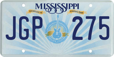 MS license plate JGP275