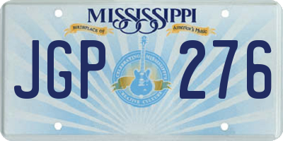 MS license plate JGP276