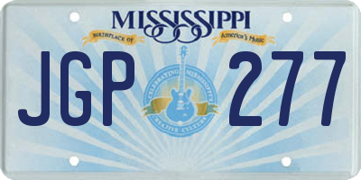 MS license plate JGP277