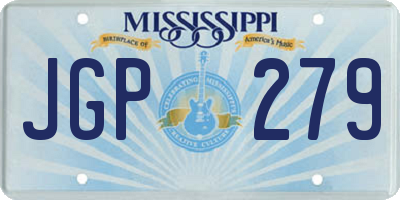 MS license plate JGP279