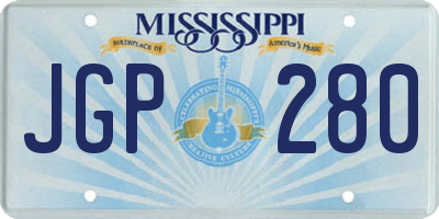 MS license plate JGP280