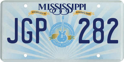 MS license plate JGP282