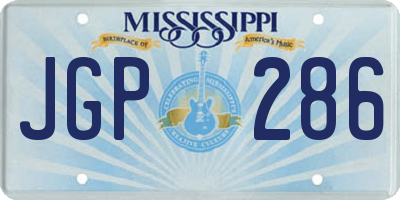 MS license plate JGP286