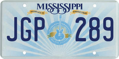 MS license plate JGP289