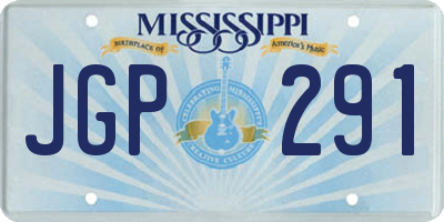 MS license plate JGP291