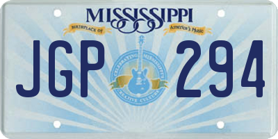 MS license plate JGP294