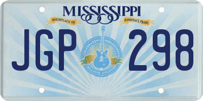 MS license plate JGP298