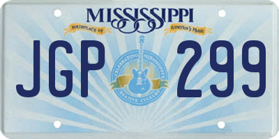 MS license plate JGP299