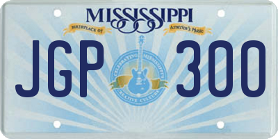 MS license plate JGP300