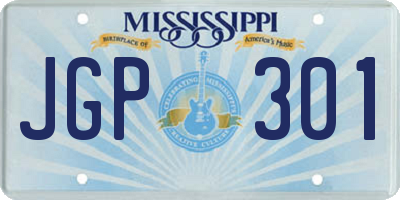 MS license plate JGP301