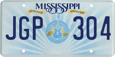 MS license plate JGP304