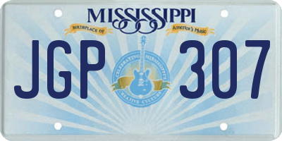 MS license plate JGP307