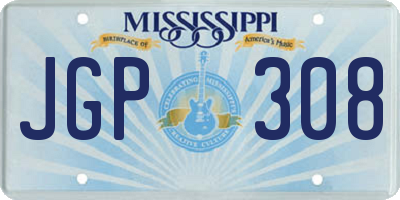 MS license plate JGP308
