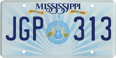 MS license plate JGP313