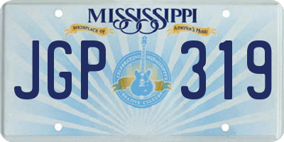 MS license plate JGP319