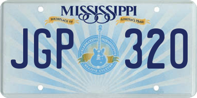 MS license plate JGP320