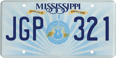 MS license plate JGP321