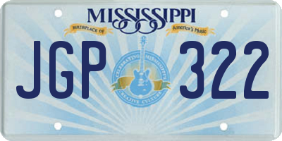 MS license plate JGP322