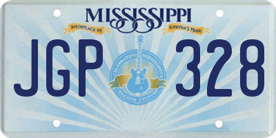 MS license plate JGP328