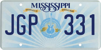 MS license plate JGP331