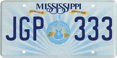 MS license plate JGP333