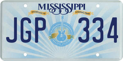 MS license plate JGP334